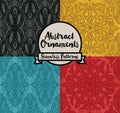 Set of four abstract seamless patterns in victorian style Royalty Free Stock Photo